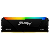 Memória Kingston DDR4 32GB 3200MHZ Black RGB Fury Beast - KF432C16BB2A/32