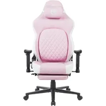 Cadeira Gamer Quanta Challenger QTSG4 - com Suporte Lombar Articulado - Ajustável - Rosa e Branco