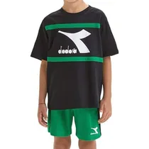 Conjunto Junior Diadora Set_Ss_Sport_Art Preto