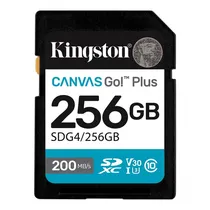 Cartao SD 256GB Kingston Canvas Go 200MB/s C10 V30 SDG4/256GB A2 U3 A2