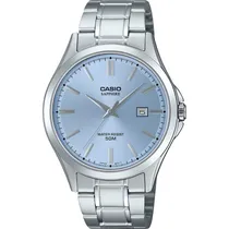 Relógio Casio MTS-115D-2A2VDF Analógico Masculino - Prata/Azul Claro