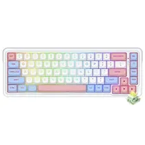 Teclado Gamer Mecânico Redragon K709WBP-RGB-Pro Nova Pro USB / RGB / Inglês - Branco