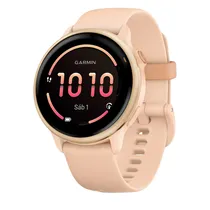 Smartwatch Garmin Vivoactive 6 010-02985-03 com Tela 1.2 Amoled / 5 Atm / 42MM / Wi-Fi - Pink Dawn