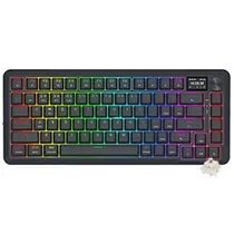 Teclado Gamer Mecânico Redragon K708-RGB-Pro Flekact Pro Wireless / RGB / LCD / Inglês - Preto