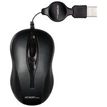 Mouse Argomtech MS08 ARG-MS-0008BK 1000DPI/3 Botões/USB/Retrátil - Black