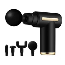 Mini Massageador Eletrico Corporal Muscular Portatil Hengda YQ10493 / 25W / 6 Velocidades / com Acessórios / Recarregavel - Preto