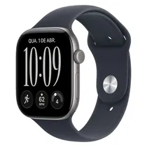 Apple Watch Series 12 MJEJ4LS/A Caixa Alumínio 46MM Cinza Espacial - Esportiva Azul Marinho M/L