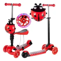 Patinete Infantil Scooter c/LED Vermelho Coelho