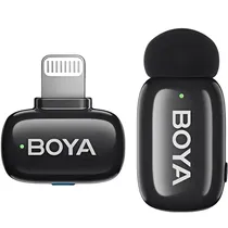Microfone Boya MINI-16 Sem Fio Lightning - Preto/Cinza (1TX+1RX) (Sem Estojo de Carga)