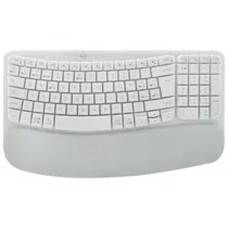 Teclado Logitech Wave Keys, 96% Sem Fio, Branco, Espanhol