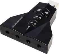 Adaptador USB de Som Virtual 7.1 Channel Sond - Preto