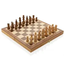 Jogo de Xadrez de Madeira Dobrável Magnético 30CM
