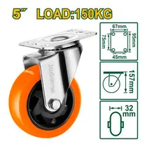 Roda de Carrinho Jadever JDJL2352 – 5" / Sem Freio