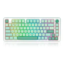 Teclado Gamer Redragon Cyrus Pro K681MG, RGB 75% Sem Fio USB-C BT, Switch Red, Verde/Branco, Inglês