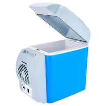 Mini Conservadora Portatil / Caixa Térmica para Carro AC-1603 / 7.5 Litros / 12V - Branco/ Azul