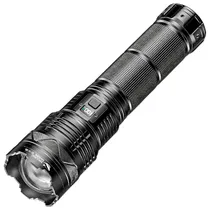 Lanterna LED Smiling Shark SD-5991 com Zoom / 5 Modos / 6000MAH / Recarregavel - Preto