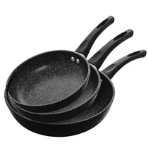 Jogo de Frigideira Mox MO-FPS31 com 3 Pecas / 28CM - 24CM - 20CM - Preto