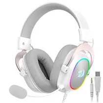 Headset Gamer Redragon H510W-RGB Zeus X RGB / com Fio - Branco