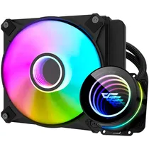 Water Cooler Cpu Aigo Darkflash Twister DX120 V2.6 Liquid, Argb, Preto, 120MM, Intel 115X/ 1200/ 1700/ 2011(V3), AMD AM2+/ AM3+/ AM4/ AM5/ FM2+