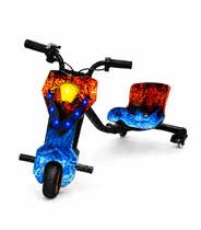 Triciclo Scooter Elétrico Drift Infantil Midi Pro MDP-65 (6,5”) – Ice Fire (Capacete e Kit de Proteção)