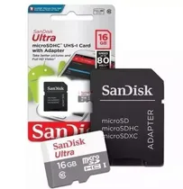 Cartão Microsd 16GB Sandisk Ultra Classe 10 80MB/s