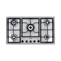 Cocina A Gas Empotrable Parise MGBS905S 5 Hornallas Bivolt Plata - Negro