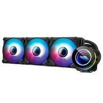 Water Cooler Cpu Aigo Darkflash Twister DX360 V2.6 Liquid, Argb, Preto, 360MM, Intel 115X/ 1200/ 1700/ 2011(V3), AMD AM2/ AM3+/ AM4/ AM5/ FM2+/ FM1