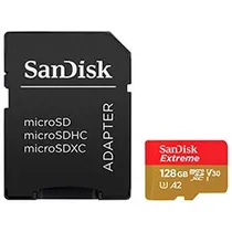 Cartão de Memória Micro SD Sandisk Extreme 128GB 4K - SDSQXA1-128G-GN6MA