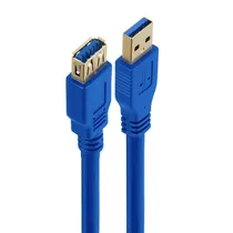 Cabo Extensor USB-A Macho A USB-A Hembra 3.0, 3M FTX C160-U3-AMAF-3, Azul, 5V, 3A, 5GBPS