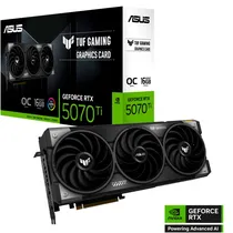 Placa de Vídeo Asus Tuf Gaming Oc 16GB Geforce RTX5070 Ti GDDR7, 90YV0MD0-MVAA00, TUF-RX5070TI-016G, 3 Fan, Preto