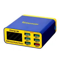 Carregador Rapido Icharge 6M LCD Pantalla Digital