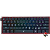 Teclado Gamer Mecânico Redragon K617-RGB Fizz Mini USB / RGB / Red / Inglês - Preto