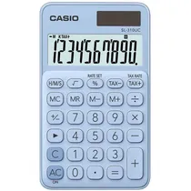 Calculadora Casio SL-310UC-LB de 10 Dígitos Solar/Batería - Azul Claro