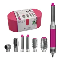 Kit Escova Secadora Enzo Professional EN-4133 / 6 Em 1 / 1500W / 220-240V ~ 50/ 60HZ - Rosa/ Cinza