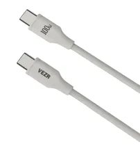 Cable de Datos Vezr VD10 Type-C To Type-C 100W PD 1.2M Silicona White
