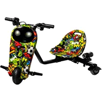 Triciclo Elétrico Orvite F1 Robot 8.5" - LED - Recarregável - Capacete e Protetor - 16 Graffiti