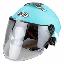 Capacete Ansh - para Moto/Patinete - com Óculos Interno - Azul
