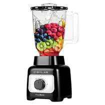 Liquidificador Eletrico Qylar Power Blend QY-1216 / 600W / 1.5 Litros / 2 Velocidades + Pulsar / 110-127V ~ 50/ 60HZ - Preto/ Inox