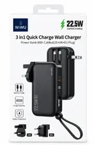 Wiwu Cargador Portatil Universal Adapter JC-23 22.5W US/Uk/Eu Black