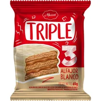 Alfajor Mazzei Triplo com Doce de Leite - Chocolate Branco 65G