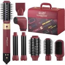Kit de Escova Alisadora e Modeladora Enzo Profissional EN-6223-2 8 Em 1 1500 W 220V - Vermelho