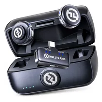 Microfone Lapela Hollyland Lark M3 Combo USB-C para Smartphone Sem Fio - Preto (2TX-1RX)
