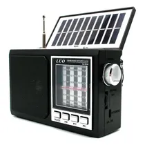 Radio Portatil Luo LU-814 / AM - FM / SW1-6 8 Bands / USB / TF / Bluetooth / com Painel Solar / Recarregavel - Preto