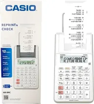 Calculadora c/ Bobina Casio HR-8RC c/ Pila(AAX4)s/ Fuente(6V)/ White (e)