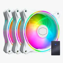 Cooler Gabinete Cooler Masterfan MF120 Halo 3X1 White RGB