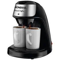 Cafeteira Elétrica Mondial Smart Coffee C-42-2X-Bi - 500W - com 2 Xícaras - 220V 50/60HZ - Preto e Prata