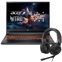 Notebook Gaming Acer Nitro V ANV16-72-789X Core 7-240H 2.5GHZ/ 16GB/ 512 SSD/ 16" Ips Wuxga 180HZ/ RTX5050 8GB/ RJ-45/ Backlit Keyboard/ Black/ W11H + Fone