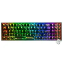Teclado Gamer Mecânico Redragon K628CTB-RGB-Pro Pollux Pro / Inglês - Preto Transparente