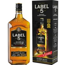 Rótulo do Uisque 5 Classic Black Blended 1L