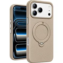 Estojo Protetor Peining Leather Midstand PEI-CPL2-3 Magsafe para iPhone 17 Pro Max - Marrom Claro